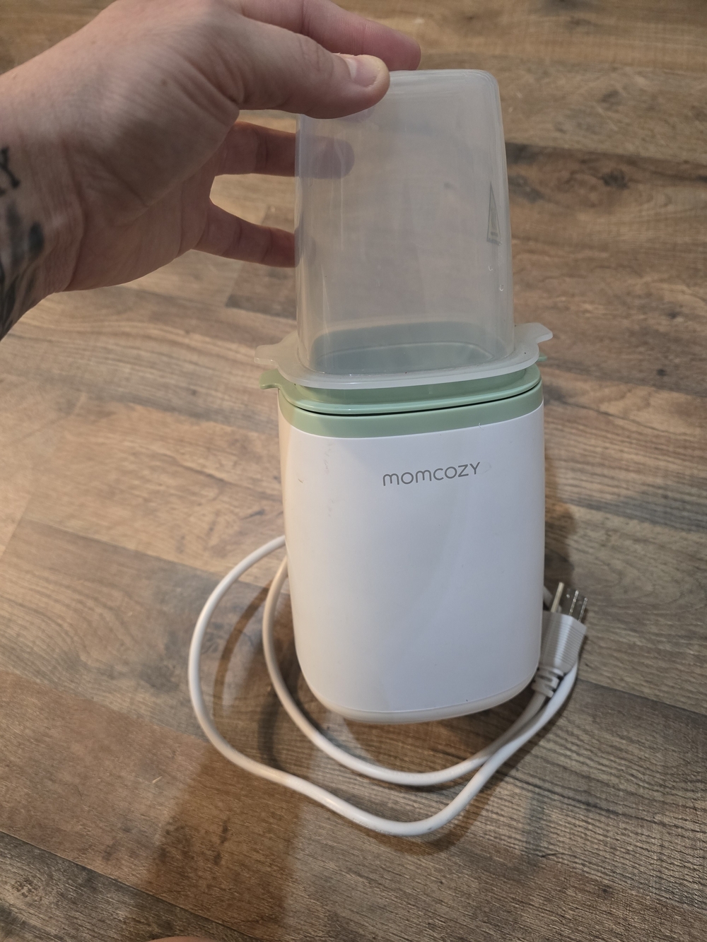 Momcozy White and Mint Baby Bottle Warmer